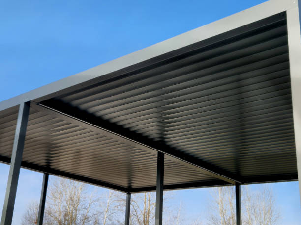 Sleek solid aluminum patio cover in Houston